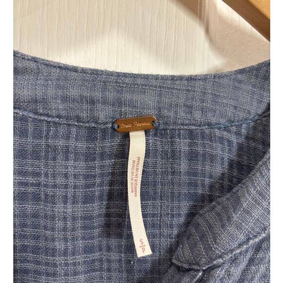 Free People Women S Talk To Me Long Sleeve Frayed Hem Popover lightweight Tunic - Picture 3 of 9